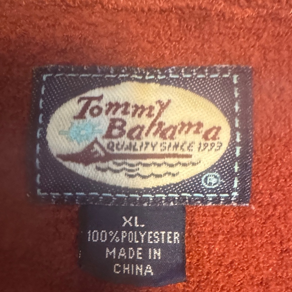 Tommy Bahama Men's Rust Half-Zip Sweater xl - Picture 3 of 3